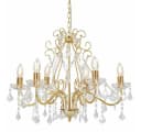 furnicato Deckenleuchte Kronleuchter mit Kristallperlen Golden Rund 6xE14 Bild 2