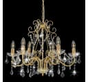 furnicato Deckenleuchte Kronleuchter mit Kristallperlen Golden Rund 6xE14 Bild 3