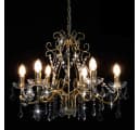furnicato Deckenleuchte Kronleuchter mit Kristallperlen Golden Rund 6xE14 Bild 4