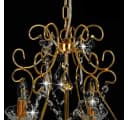 furnicato Deckenleuchte Kronleuchter mit Kristallperlen Golden Rund 6xE14 Bild 5
