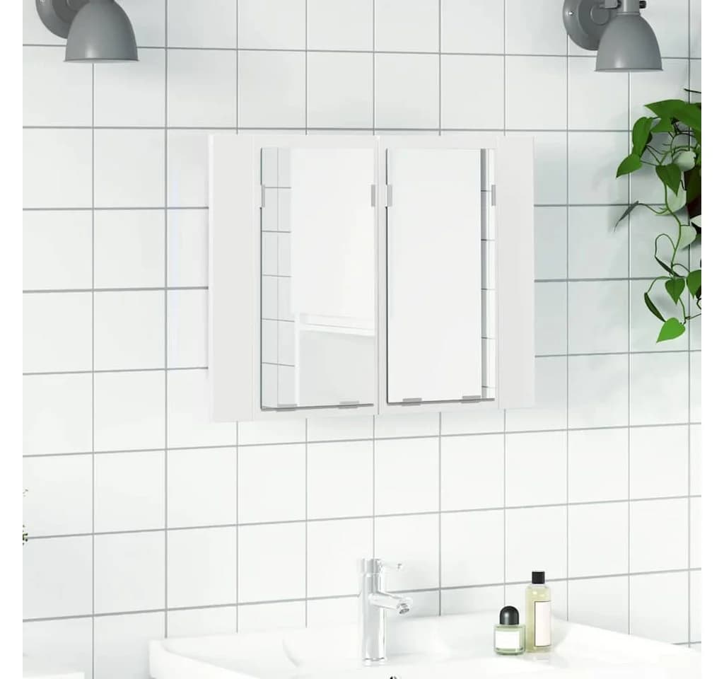 furnicato Badezimmerspiegelschrank LED Weiß mit RGB-Licht - Bild 2