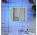 furnicato Badezimmerspiegelschrank LED Weiß mit RGB-Licht Bild 3