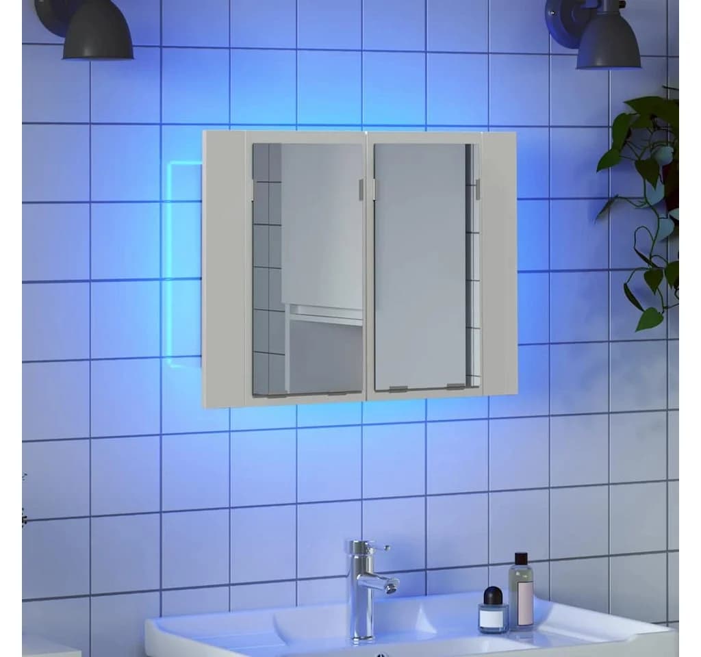furnicato Badezimmerspiegelschrank LED Weiß mit RGB-Licht - Bild 3
