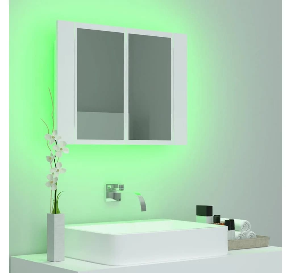 furnicato Badezimmerspiegelschrank LED Weiß mit RGB-Licht - Bild 4
