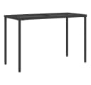 furnicato Gartentisch mit Glasplatte Schwarz PE-Rattan Bild 1