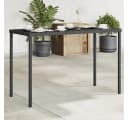 furnicato Gartentisch mit Glasplatte Schwarz PE-Rattan Bild 2