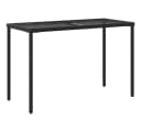 furnicato Gartentisch mit Glasplatte Schwarz PE-Rattan Bild 5