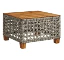 furnicato Gartentisch Grau Braun PE-Rattan Echtholz UV-beständig Bild 1