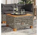 furnicato Gartentisch Grau Braun PE-Rattan Echtholz UV-beständig Bild 2