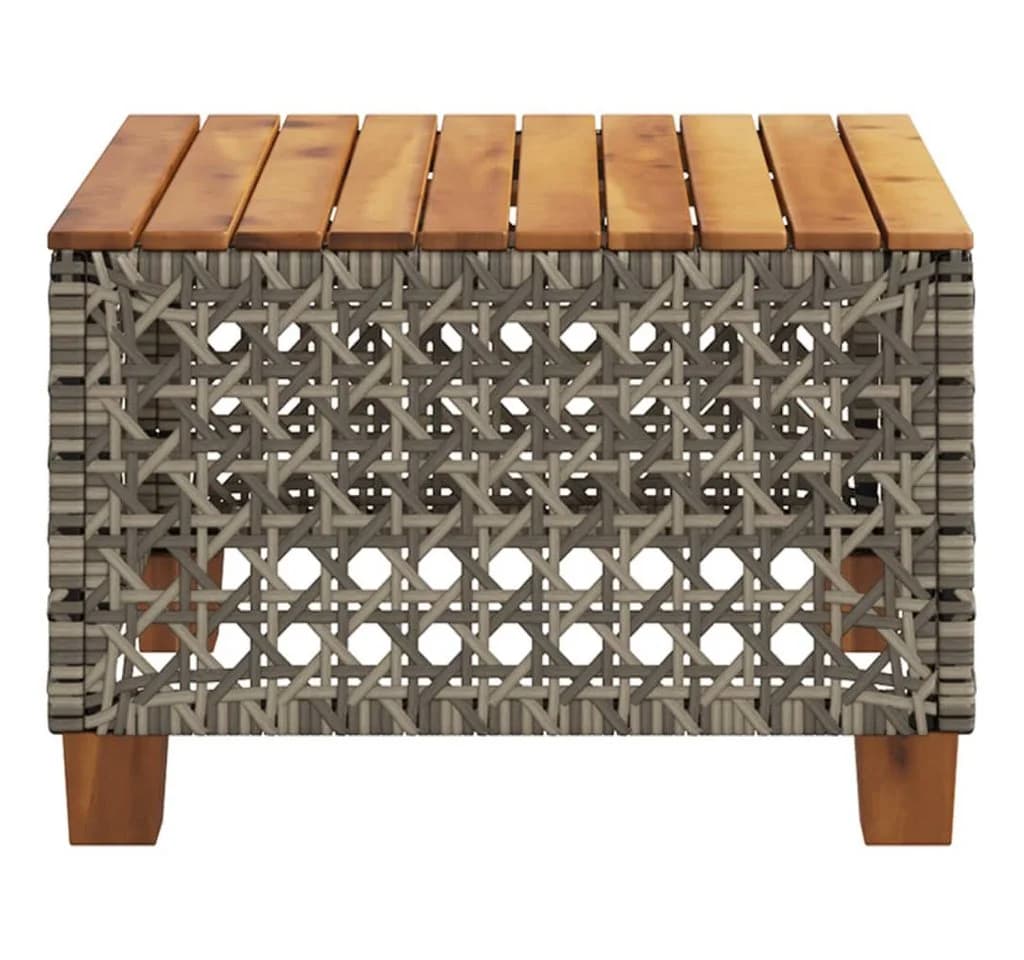 furnicato Gartentisch Grau Braun PE-Rattan Echtholz UV-beständig - Bild 5