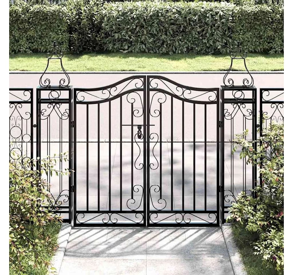 furnicato Gartentor Schmiedeeisen 121x8x100 cm Schwarz