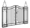furnicato Gartentor Schmiedeeisen 121x8x100 cm Schwarz Bild 2
