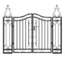 furnicato Gartentor Schmiedeeisen 121x8x100 cm Schwarz Bild 3