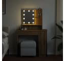 furnicato Schminktisch mit LED-Spiegel Artisan-Eiche Massivholz Bild 3