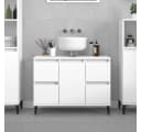 furnicato Waschbeckenunterschrank Weiß 80x33x60 cm Holzwerkstoff Bild 1