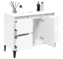 furnicato Waschbeckenunterschrank Weiß 80x33x60 cm Holzwerkstoff Bild 4