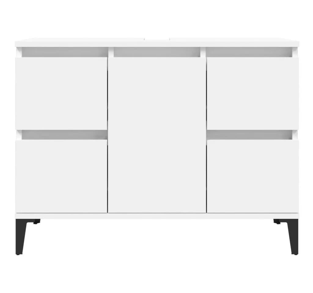 furnicato Waschbeckenunterschrank Weiß 80x33x60 cm Holzwerkstoff - Bild 5
