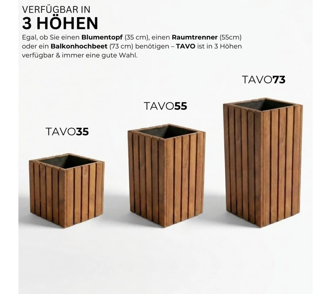 Mega-Holz Pflanzkübel TAVO73 Kiefer Blumenkasten