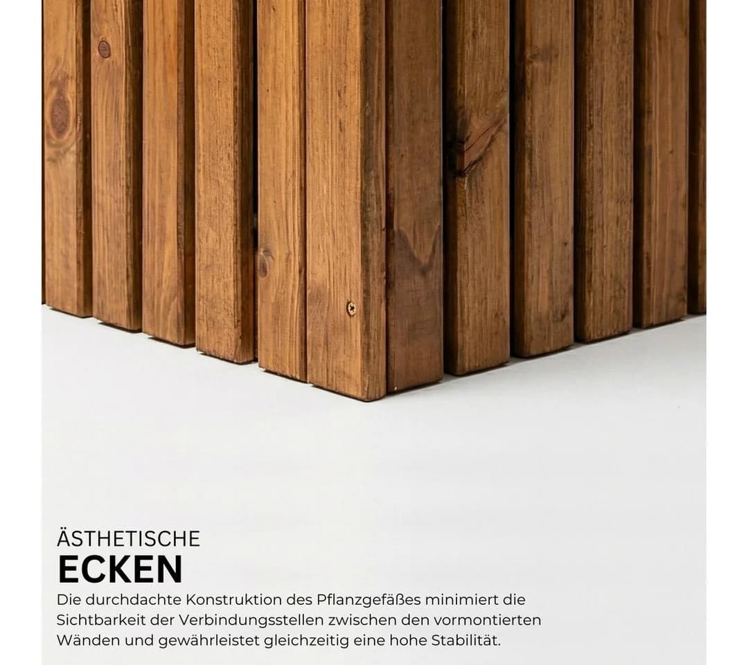 Mega-Holz Pflanzkübel TAVO73 Kiefer Blumenkasten - Bild 4