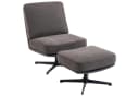 HOMCOM Relaxsessel Dunkelgrau mit Fußhocker Drehbar Leinenoptik Bild 1