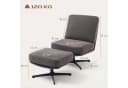 HOMCOM Relaxsessel Dunkelgrau mit Fußhocker Drehbar Leinenoptik Bild 3
