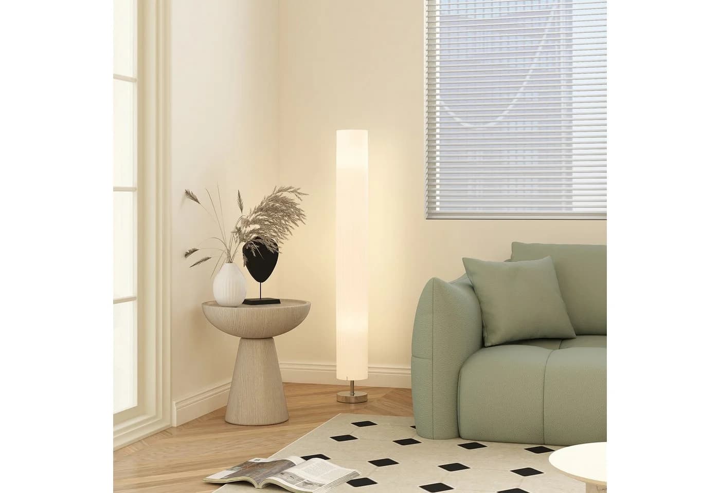 HOMCOM Stehlampe Modern Weiß Säulenform 120cm - Bild 2