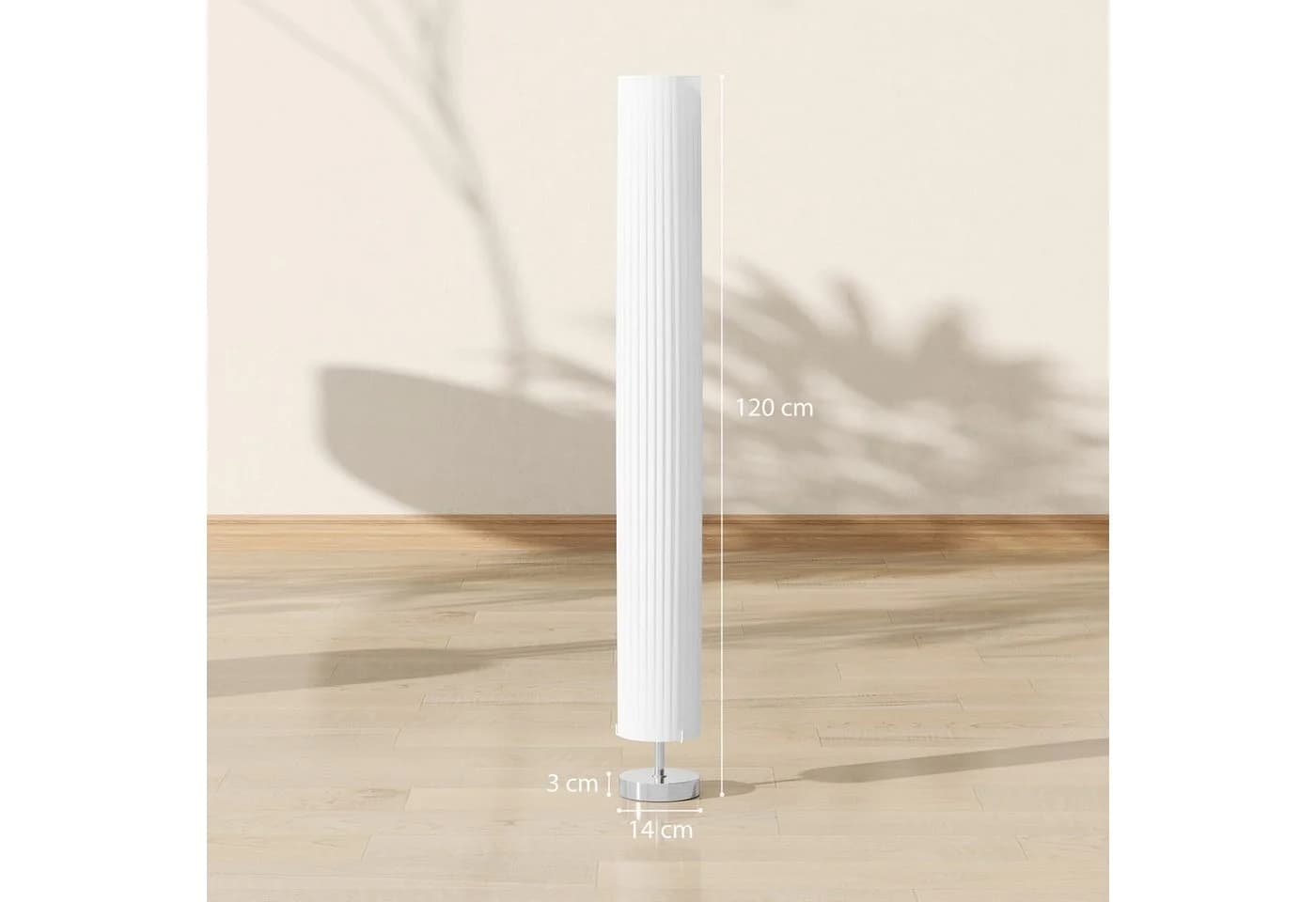 HOMCOM Stehlampe Modern Weiß Säulenform 120cm - Bild 3