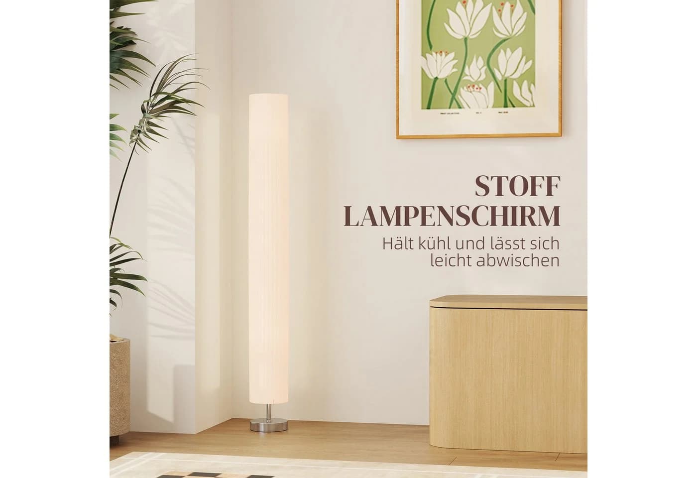 HOMCOM Stehlampe Modern Weiß Säulenform 120cm - Bild 4