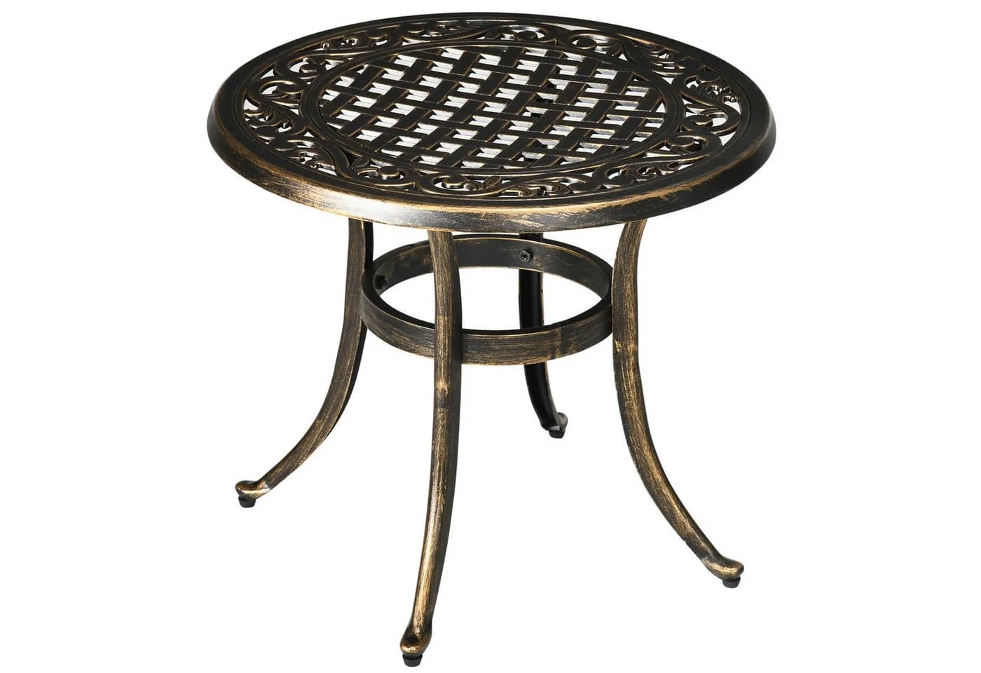 Outsunny Beistelltisch Gussaluminium Bronze