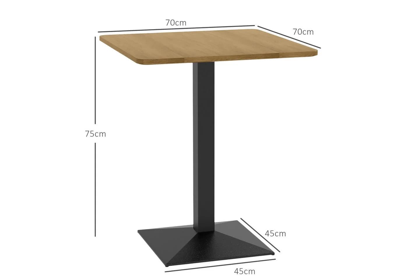 HOMCOM Esstisch quadratisch Holzoptik Stahlbasis Dunkelbraun - Bild 3