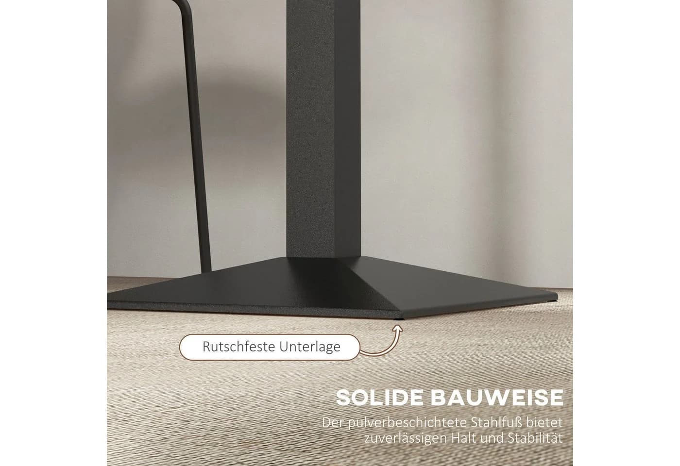 HOMCOM Esstisch quadratisch Holzoptik Stahlbasis Dunkelbraun - Bild 5