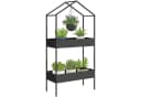 Outsunny Pflanzentreppe Hausform Schwarz Bild 1