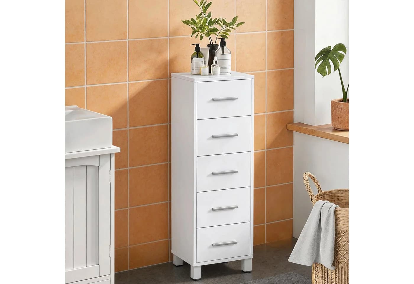HOMCOM Badkommode Badschrank Weiß - Bild 2