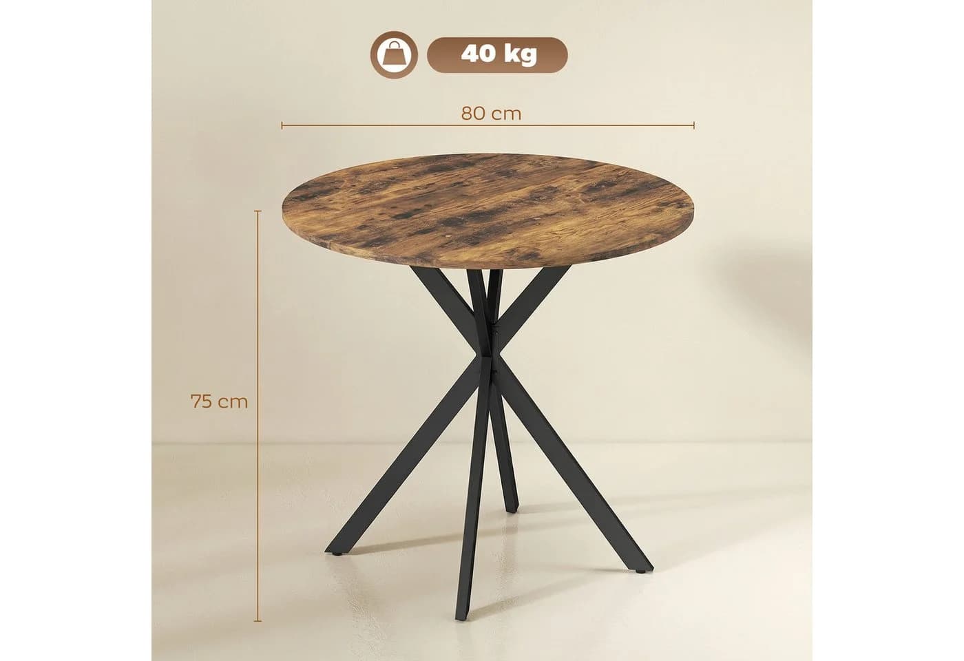 HOMCOM Esstisch Rustikal-Braun X-Beine - Bild 3