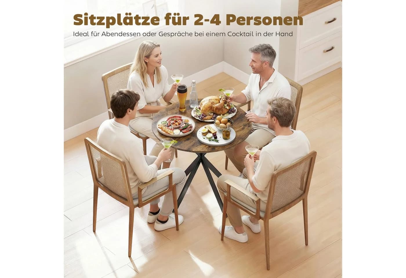 HOMCOM Esstisch Rustikal-Braun X-Beine - Bild 4