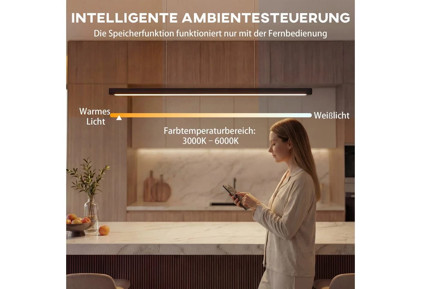 HOMCOM LED Pendelleuchte dimmbar höhenverstellbar Schwarz - Bild 4