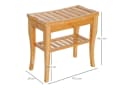 HOMCOM Dusch- und Badhocker mit Ablage aus Bambus Natur Bild 3