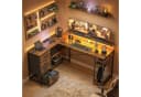 HOMCOM Gaming-Schreibtisch LED-Beleuchtung 4 Schubladen Bild 2