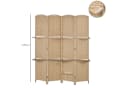HOMCOM Paravent faltbar mit 2 Regalen Naturholz Bild 3