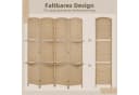 HOMCOM Paravent faltbar mit 2 Regalen Naturholz Bild 4