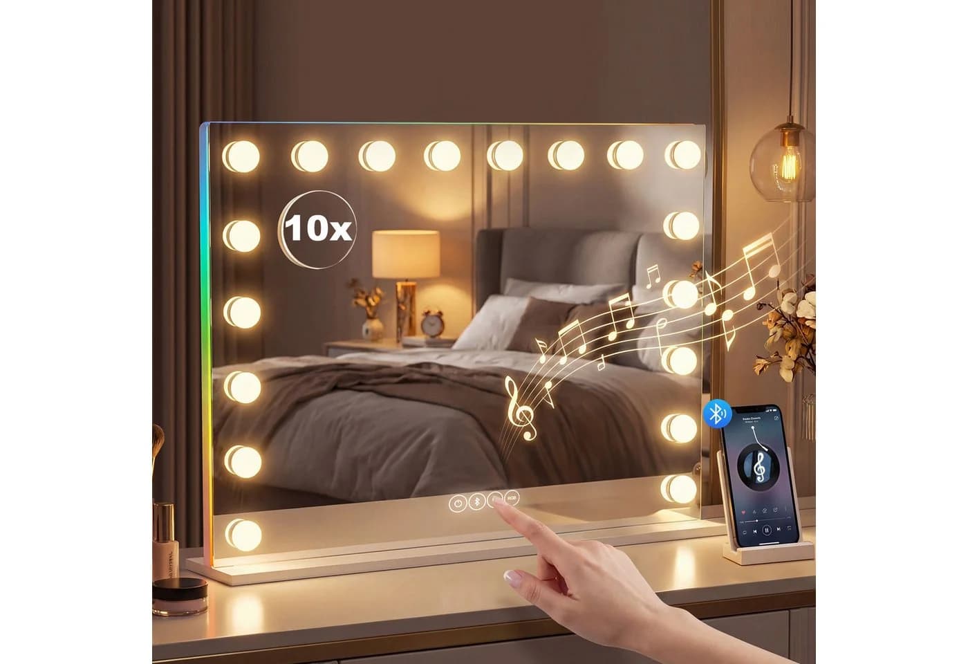 Schminkspiegel Hollywood LED RGB Bluetooth - Bild 2