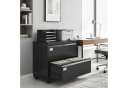 HOMCOM Aktenschrank mit 2 Schubladen und Rollen Schwarz Bild 2