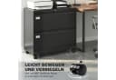 HOMCOM Aktenschrank mit 2 Schubladen und Rollen Schwarz Bild 5