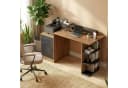 HOMCOM Schreibtisch PC Tisch für Home Office mit Schublade, Schrank, Regalen Bild 2