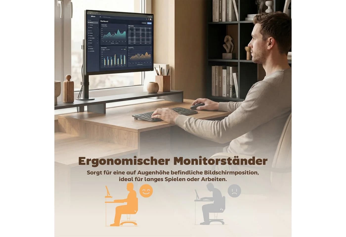 HOMCOM Schreibtisch PC Tisch für Home Office mit Schublade, Schrank, Regalen - Bild 5