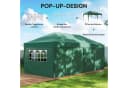Outsunny Faltpavillon 590x295 cm mit 6 Seitenteilen UV-Schutz Dunkelgrün Bild 4