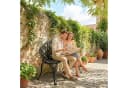 Outsunny Gartenbank Schwarz mit Tulpenmuster Aluminiumguss Bild 2