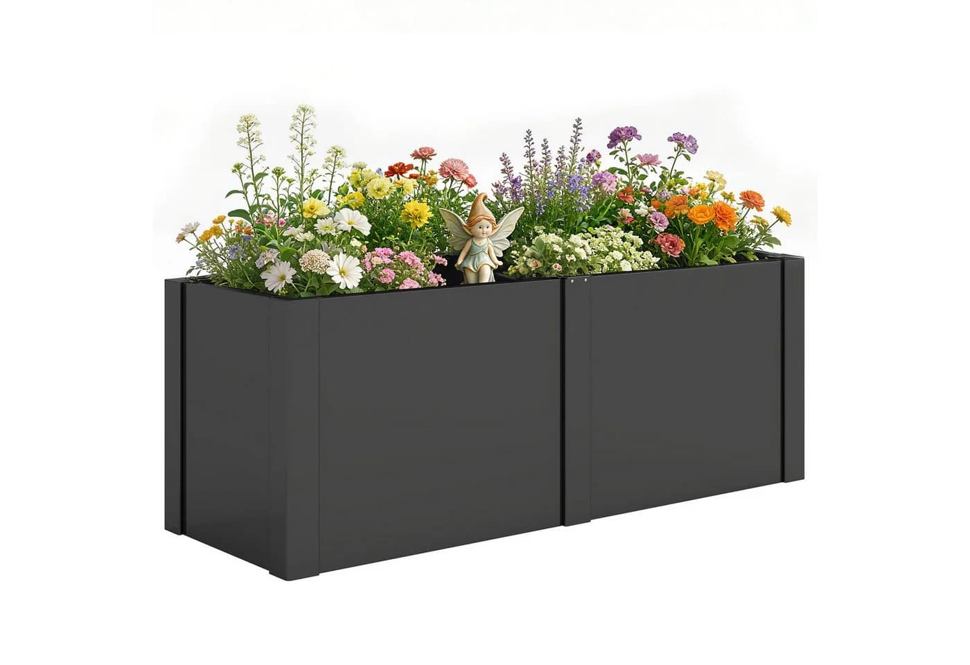 Outsunny Hochbeet Metall Schwarz 351L Volumen