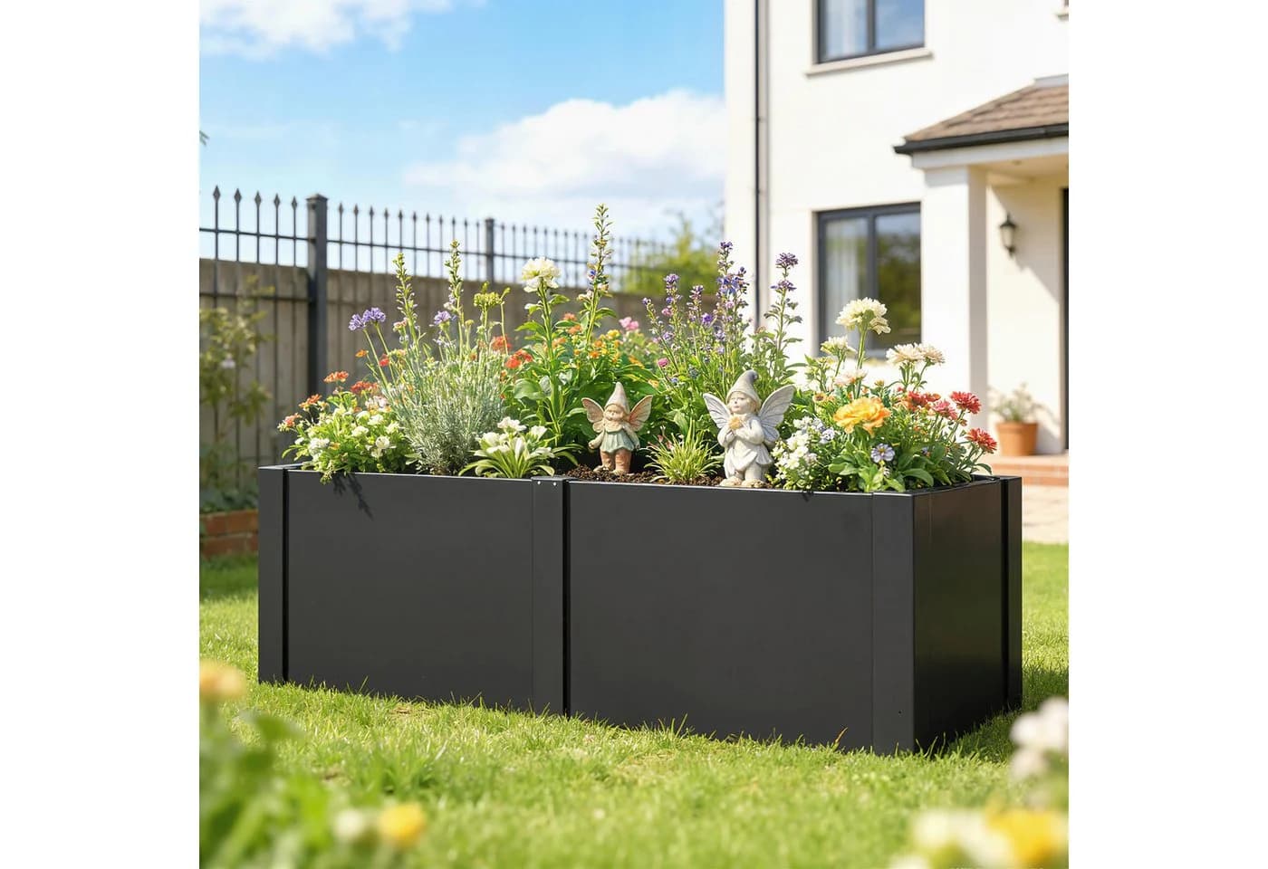 Outsunny Hochbeet Metall Schwarz 351L Volumen - Bild 2