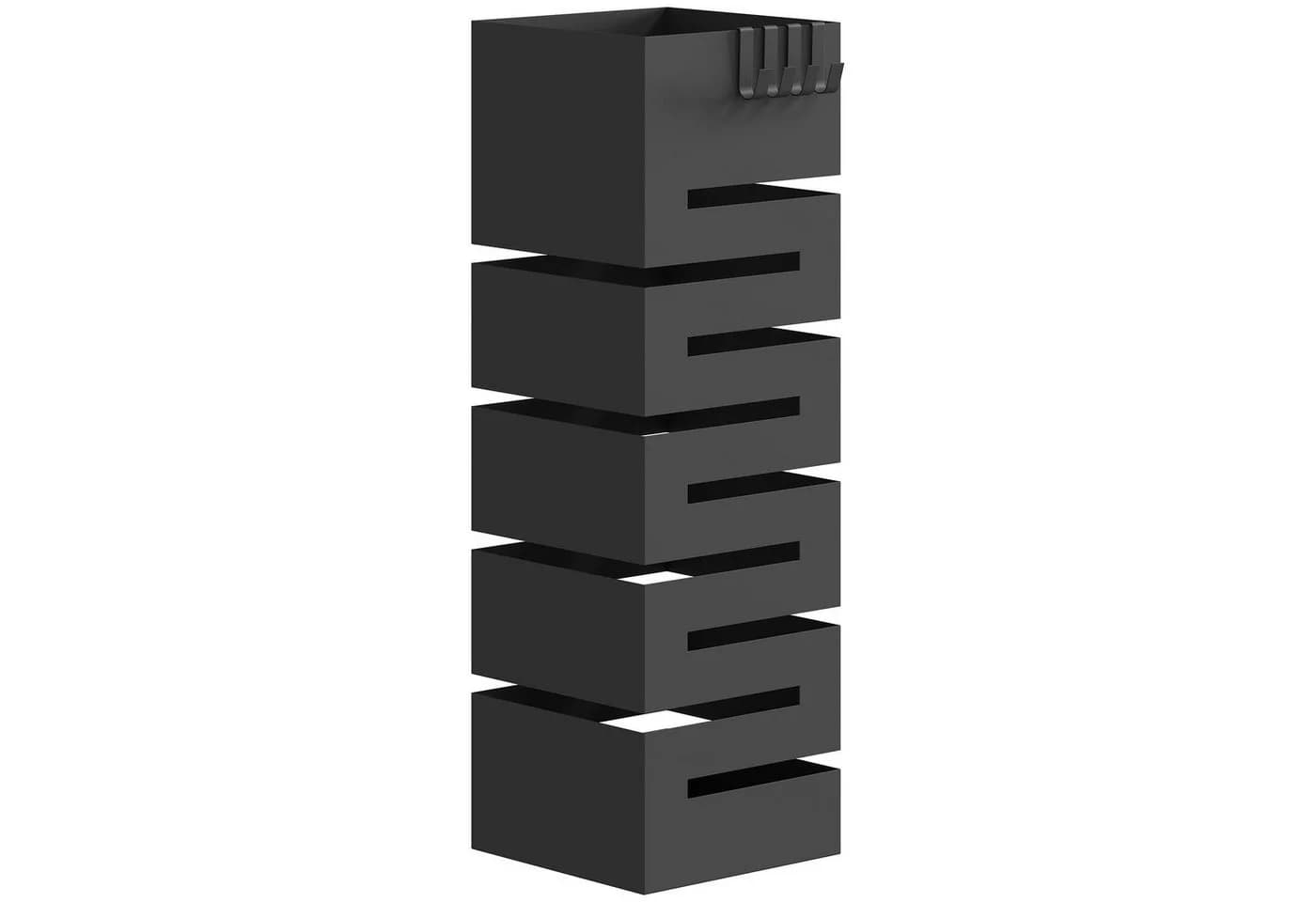 HOMCOM Schirmständer Schwarz Metall